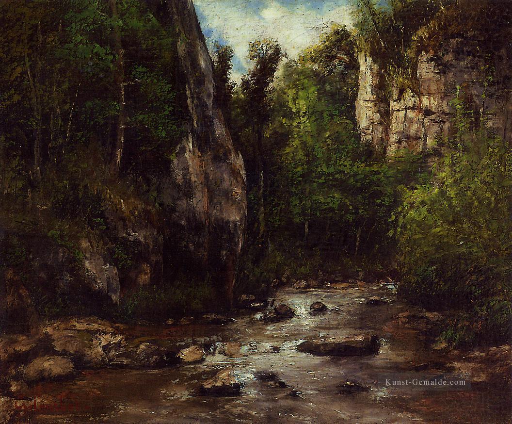 Landschaft in der Nähe von Puit Noir in der Nähe von Ornans Realismus Gustave Courbet Wald Ölgemälde